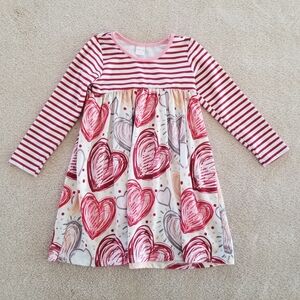 Penelope Plumm Heart Patterned Long Sleeve Dress Size 3